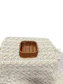 Creative Kitchen Utensil Storage Basket, Hotel Restaurant Cutlery Holder, Home Chopsticks Basket, Rectangular Rattan-Style Basket - Mocha Brown - View 8