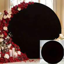 1pc, Circular Spandex Wedding Arch Cloth Cover, Suitable For Circular Arch Brackets, With 4 Clips, Circular Background Cover For Birthday Parties And Wedding Decorations, 5/6/6.6/7.2ft (Excluding Metal Frame) - Arched Cover - View 11