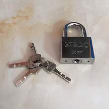 西宝（XIBAO）重型银色挂锁 | 配有4把钥匙，防锈防撬，手动操作 - 适用于大门、围栏、仓库、笼子等 | 工业级强度锁 | 坚固耐用的金属结构 - A - 查看 9
