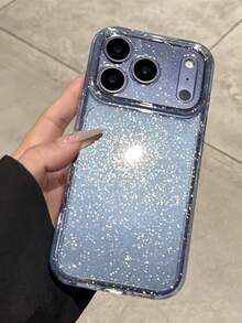 Luxury Shiny Transparent Soft Phone Case, Suitable For IPhone 17 Pro Max, 17, 16, 15, 14, 13 Pro Max, 15, 16 Plus, 17 Air, Shiny Camera Protective Cover - Transparent Blue - View 1