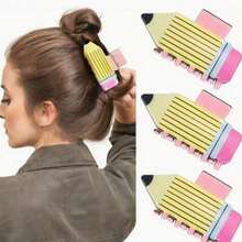 3/1 新款卡通印花铅笔夹，可爱后脑勺式发夹，女士创意高端发饰 - 彩色 - 查看 5