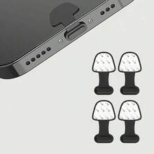 4个装柔软硅胶Type-C充电口防尘塞，防止丢失和灰尘进入，保护手机 - 黑色 - 查看 5