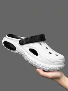 Outdoor Sports Anti-Slip Quick-Drying Fashionable Breathable Sandals, Teenagers & Young Men Summer Water Shoes - black and white - View 3