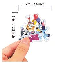 1set/50pcs New Hot Selling Cartoon Animation Bluey Bright Film Stickers Set Cute Dog Waterproof Stickers Notebook Water Cup Luggage Phone DIY Decoration Gift Set Birthday Gift New Year Gift - Multicolor - View 4