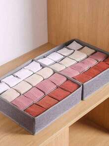 Set de 2 organizadores de ropa interior, caja de almacenamiento de ropa interior con 24 celdas, organizador de cajones plegable, organizadores plegables para calcetines, bufandas, corbatas y cinturones - Multicolor - Ver 2