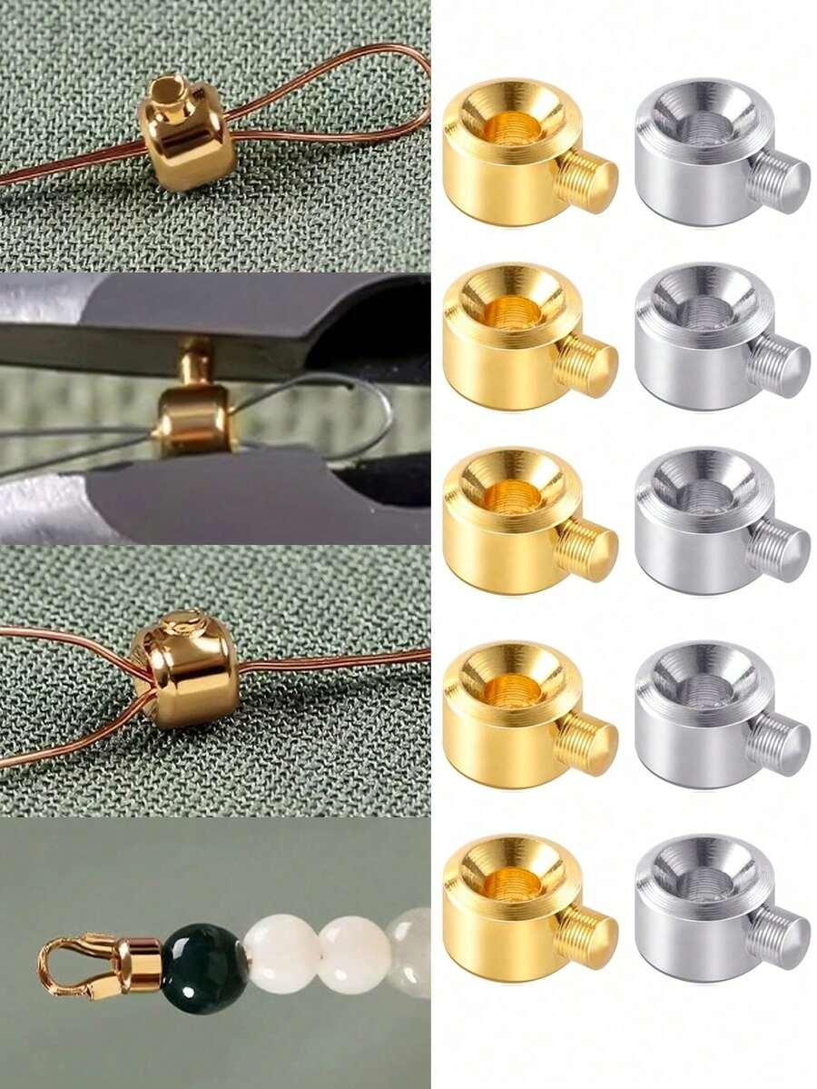 10pcs/20pcs/50pcs Handmade Bracelet, Necklace, Earring, Keychain, Anklet Metal Clasp Beads, Gold And Silver Spacer Beads, Metal Beads, Beading Accessories