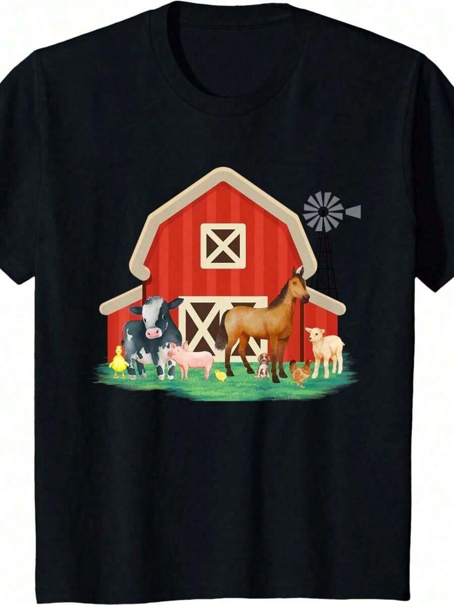 T-Shirt With Flag Pattern And Chevrolet Logo - 黑色 - 查看 1