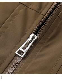 男士春季休闲翻领夹克 - 棕色 - 查看 7