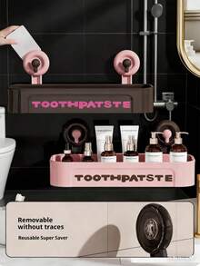 Giá đựng đồ gắn tường bằng giác hút, dễ tháo lắp, tiện dụng cho nhà bếp và phòng tắm. - Nhiều màu - Xem 3