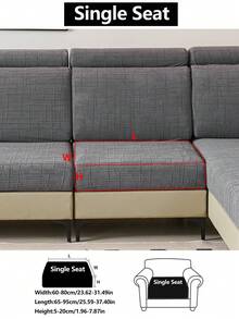 1 pieza Funda elástica para sofá, Funda de asiento de sofá de cobertura completa antideslizante, Adecuada para todas las estaciones, Funda de cojín para exteriores, Manta de sofá de tela gruesa, Lavable a máquina, a prueba de polvo, apta para mascotas, decorativa para dormitorio, oficina, sala de estar, aplicable a sofá en combinación y en forma de L, 1/2/3/4 plazas - Gris Oscuro - Ver 18