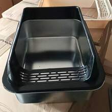 Stainless Steel Semi-Enclosed Cat Litter Box With Lid, Top Entry Design, Anti-Splash, High Fence, Pet Supplies - Multicolor - View 8