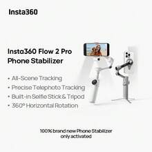 Insta360 The Flow 2 Pro Handheld Stabilizer Features A Built-In Selfie Stick And Tripod, Is Easy To Use, Portable And Foldable, And Uses Three-Axis Stabilization Technology To Eliminate Camera Shake. It Also Boasts Long Battery Life (Brand New, Activated Only). - Multicolor - View 1