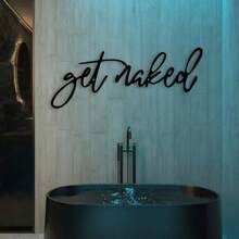 1pc Metal Wall Art - Modern Bathroom Decor Unique Black Iron Sign And Fashionable Wall Sculpture, Living Room Bedroom Wall Hanging Iron Art Decor, Suitable For Modern Home Interior And Bathroom Wall Decoration. - Black - View 2