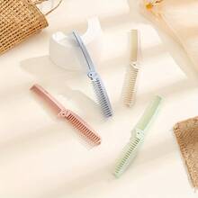 1pc/2pcs/4pcs Portable Foldable Comb, Anti-Static Dual-Use Comb, Fine-Tooth Double-Sided Design, Travel Mini Bangs Comb, Home Air Cushion Massage Brush, Essential For Female Students Dorm, Suitable For Daily Travel, Styling Tool For Normal Hair - Multicolor - View 24
