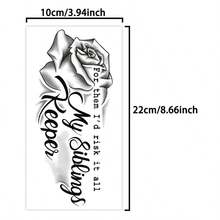 Herbal Juice Semi-Permanent Magic Tattoo Sticker, Rose Flower In English "For Them, I Am Willing To Give Everything" Pattern, 7-14 Days Non-Fading, Non-Reflective Hand Arm Body Semi-Permanent Tattoo Waterproof Non-Reflective Tattoo - Halloween - View 7