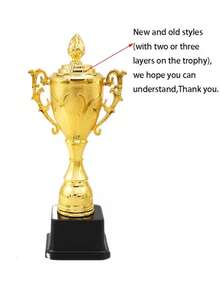 一套通用塑料金色奖杯 - 适用于各种活动、比赛、派对和小游戏。为获胜者颁发奖品。 - 大號獎杯 - 查看 6