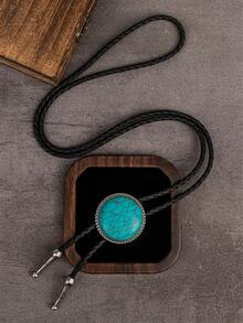 1pc/2pcs Bohemian Style Classic Large Floral Edged Retro Distressed Bolo Tie Pendant Necklace - Multicolor - View 5