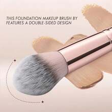 KINGMAS Foundation Makeup Brush, Double Ended Bronzer Brush Angled & Round Contour Brushes For Beauty Blending Liquid Powder, Concealer Cream Cosmetics Blush (Brown) - Brown - View 5