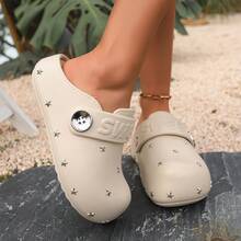 2026 Spring New Sweet & Cool Star Thick Sole Minimalist Non-Slip Closed Toe Slippers, Versatile Casual Beach Sandals - Khaki - View 2