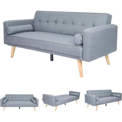 Sofa Beds 3 Seater Sofas With Upholstered Convertible Sofas & Couches Couch Adjustable Angle Sofas (Dark Gray)
