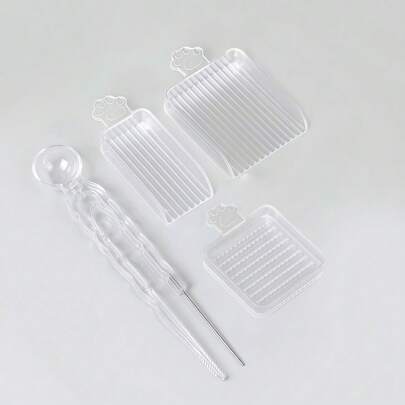 可爱粉色猫爪珠子工艺工具套装：包含分类托盘、收纳盒和镊子，DIY手工工艺用品