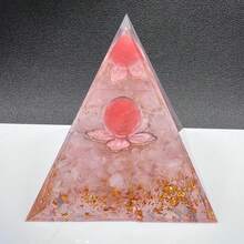 1颗天然红玉碎球，生命之树树脂能量金字塔，能量强大的水晶，用于脉轮平衡、灵性疗愈和冥想，招财纳福，馈赠佳品 - 彩色 - 查看 33