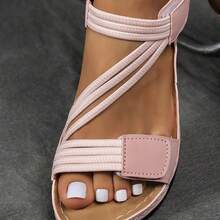 Orthopedic Wedge Sandals Women 2026 Wide Width Platform Sandals With Arch Support Ankle Strap Casual Summer Open Toe Hollow Out Comfortable Vacation Shoes - 粉色 - 查看 6