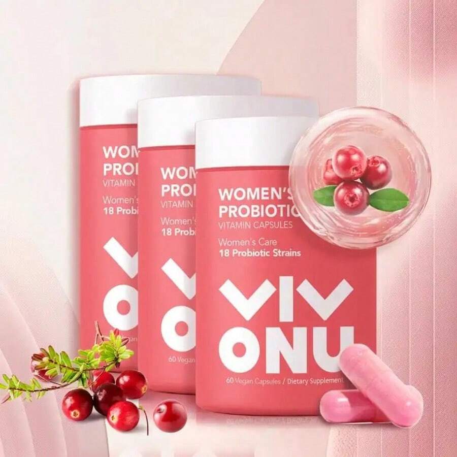 Women's Probiotic Capsules 3-Pack – Multi-Strain Supplement With Cranberry, Daily Use, 180 Veg Capsules - 240g - 查看 1