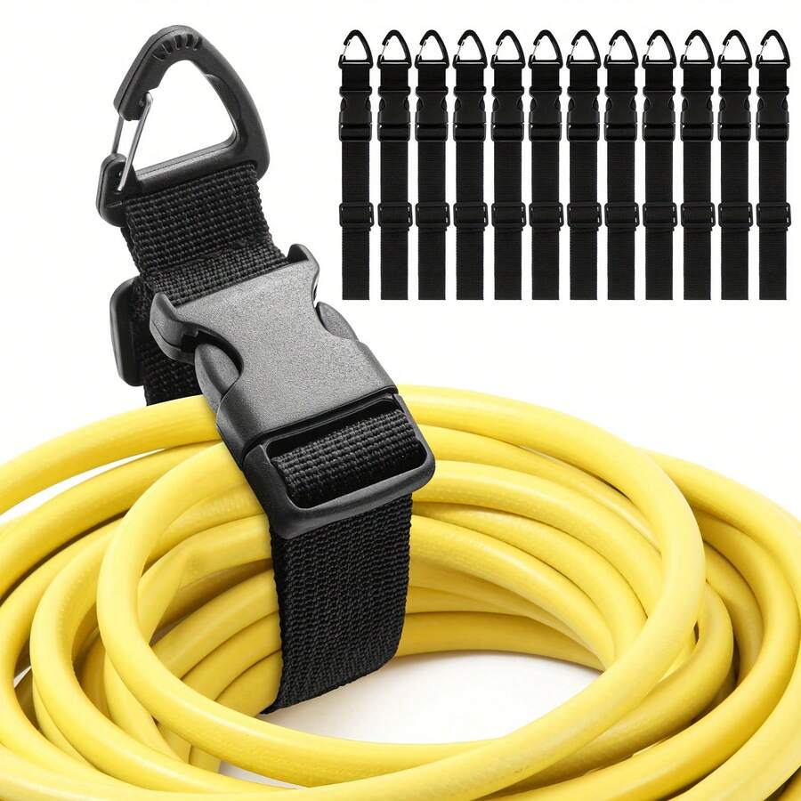 2pcs 17-Inch Adjustable Extension Cord Organizer | Heavy Duty Storage Strap With Triangle Clips, Suitable For Men, Workshop And Garage Organization And Storage, Made Of PP Material, Luggage Strap