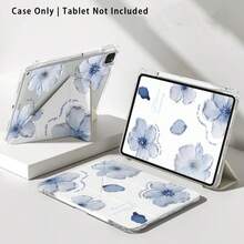 冰蓝色五瓣花图案亚克力水晶平板电脑保护套带支架，兼容三星 A9/A9+/S9/S9FE/A11/A11+/S11/S10 FE/S10 FE+/S10 Lite、A16 2025、Air 11/13、M3 2025、Mini 7 A17、Pro 2024、Air 11/13、M2 2024、Pro 11/13、M4 2024、Pro 12.9、7/8/9 代、10.2、10 代、10.9、Air 4/5/6/7/8、10.9、Pro 11、4/5/6 代、Mini 6、SE 11、荣耀、Matepad SE 11。 - 彩色 - 查看 8