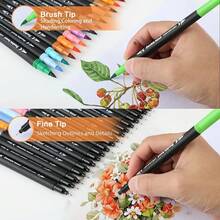 60-Color Watercolor Marker Pen Set, Art Markers, Artist Drawing Permanent Pens, Suitable For Students And Adults Coloring, Christmas Gift - Sets - View 2