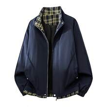 Men's Spring Casual Turndown Collar Jacket - Royal Blue - View 4