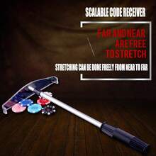 G040-S Aluminum Alloy Silver Retractable Card Rake, Suitable For Texas Holdem, Blackjack, Dice Games, Tabletop Games, Max Extension 70cm/27.5in, Freely Adjustable Length - Silver - View 2