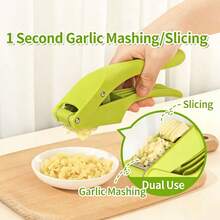 1pc Multi-Function Manual Garlic & Ginger Press, 2-In-1 Handheld Garlic Mincer, Easy Clean Kitchen Tool - Multicolor - View 10