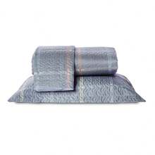 Double Bedspread Coverlet, Standard Size, 3 Pieces, Printed, 180 Thread Count - Chess Grid - View 1