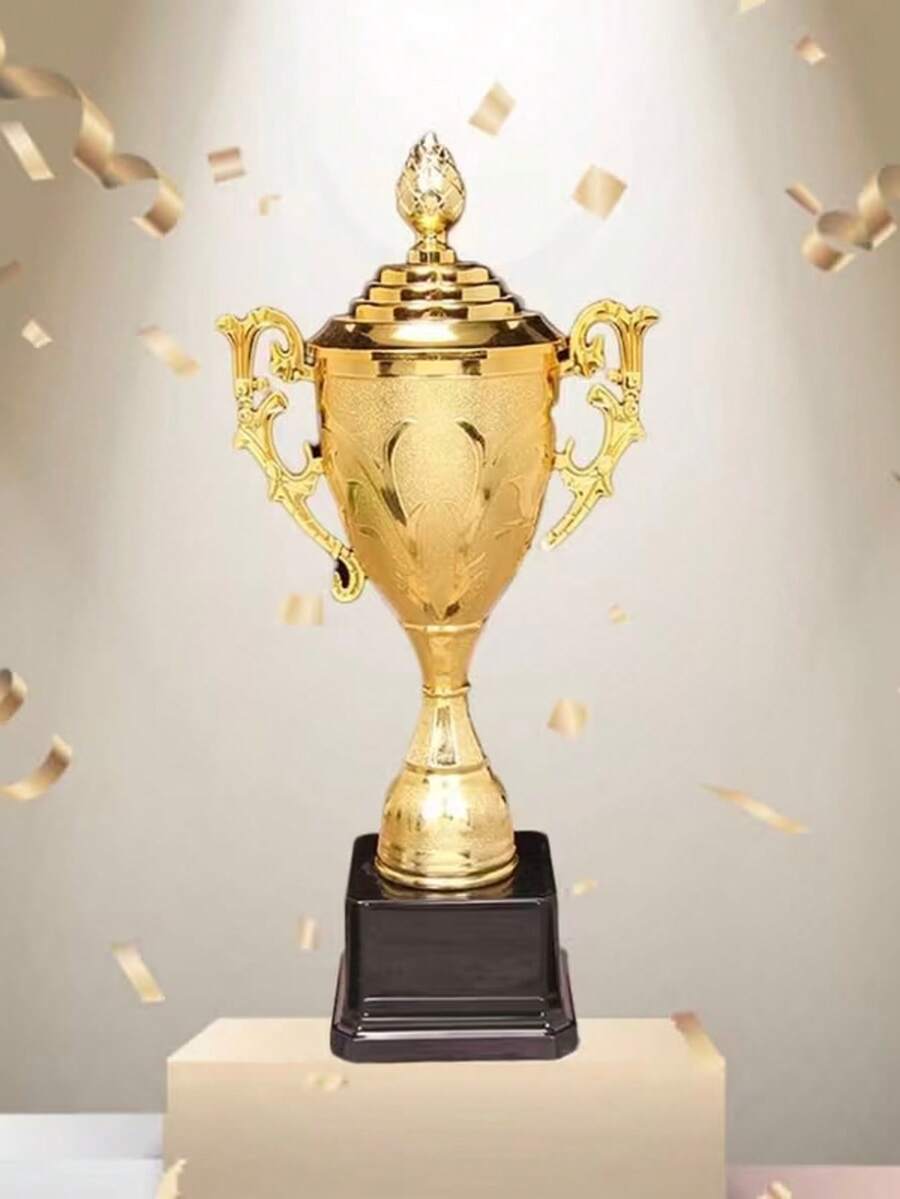 This Gold-Colored Trophy Made Of Plastic Is Suitable For Various Events, Competitions, Parties, And Small Games. It Is A Symbol Of Honor And Joy For The Winners, And Also A Set Of Party Supplies.