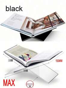 1pc X-Shaped Acrylic Bookshelf, Transparent Material, Can Be Used As Reading Shelf, Music Album Display Rack, Available In Black And White, Suitable For Home, Library, Cookbook Rack, Music Album Rack And Various Book Display And Placement, Also Can Be Used As Kitchen Countertop Decor. Adjustable Transparent Book Display Rack, Art Display Rack, Suitable For Home, Office, Back To School - Multicolor - View 8