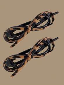 2个/3个装女士皮革蝴蝶结扭结发夹，大号防滑发夹，适合优雅盘发造型 - 彩色 - 查看 15