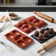 1pc Easter Egg Silicone Mold, 5 Cavity Egg Shaped Chocolate, Cake, Muffin, Mousse Baking Tool - View 3