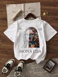 Áo thun nam cổ tròn tay ngắn in họa tiết nghệ thuật đường phố Pop Art, kiểu dáng thường ngày. - trắng - Xem 2