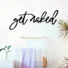 1pc Metal Wall Art - Modern Bathroom Decor Unique Black Iron Sign And Fashionable Wall Sculpture, Living Room Bedroom Wall Hanging Iron Art Decor, Suitable For Modern Home Interior And Bathroom Wall Decoration. - Black - View 6