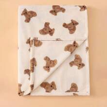 1pc Soft Baby Blanket With Cartoon Bear Pattern, Comfortable Infant Swaddle - Multicolor - View 6
