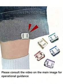2/5/6pcs Invisible Pant Leg Clips, Can Shorten Pant Length, Prevent Dragging, No Sewing Required, Rolled Edge Clip Design, Waterproof, Portable, Suitable For Jeans/Casual Pants/Sweatpants/Dress Pants, Also Can Be Used As Window Fixers. Seamless Hidden Pant Leg Clips, Pants Accessories, Clothing Accessories - A - View 3