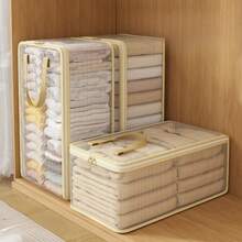 Transparent Visible Storage Bag, Reinforced Sturdy Handle, Zipper Organizer, Suitable For Seasonal Clothing, Blankets, Seasonal Apparel And Bedding, Great For Home Organization And Moving - View 3