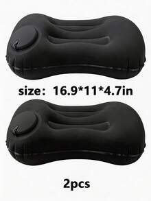 1 pieza Almohada de viaje inflable cuadrada - Soporte para el cuello para coche y avión, también adecuada como cojín lumbar, ideal para vuelos y viajes por carretera largos, accesorio de aviación cómodo, equipo de viaje elegante, material inflable, equipo de camping - Multicolor - Ver 16