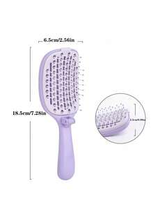 Foldable Self-Cleaning Hair Brush | One-Pull Hair Removal, Smooth Without Pulling, Convenient Foldable Design, Dry & Wet Use, Suitable For Straight & Curly Hair, ABS Plastic Handle, Nylon Bristles, Foldable Spine Comb Auto-Cleaning, Volumizing Scalp Massage Styling Comb - Multicolor - View 4