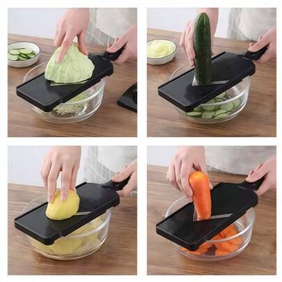 Multi-Function Manual Cabbage Shredder - Plastic Vegetable Cutter For Slicing, Dicing, Salad Prep Tool, RV Kitchen Stovetop Accessory, Available In Multiple Colors
