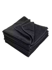 1/5 piezas Toalla de pelo de microfibra negra, toalla de salón, toalla absorbente suave para secar el cabello, adecuada para gimnasio, baño, spa y cuidado de belleza en el hogar - Negro - Ver 4