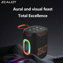 ZEALOT S122派对音箱，IPX5级防水淋浴音箱，6000mAh电池，Hi-Fi音质，适合泳池派对/海滩，万圣节礼物 - 查看 8