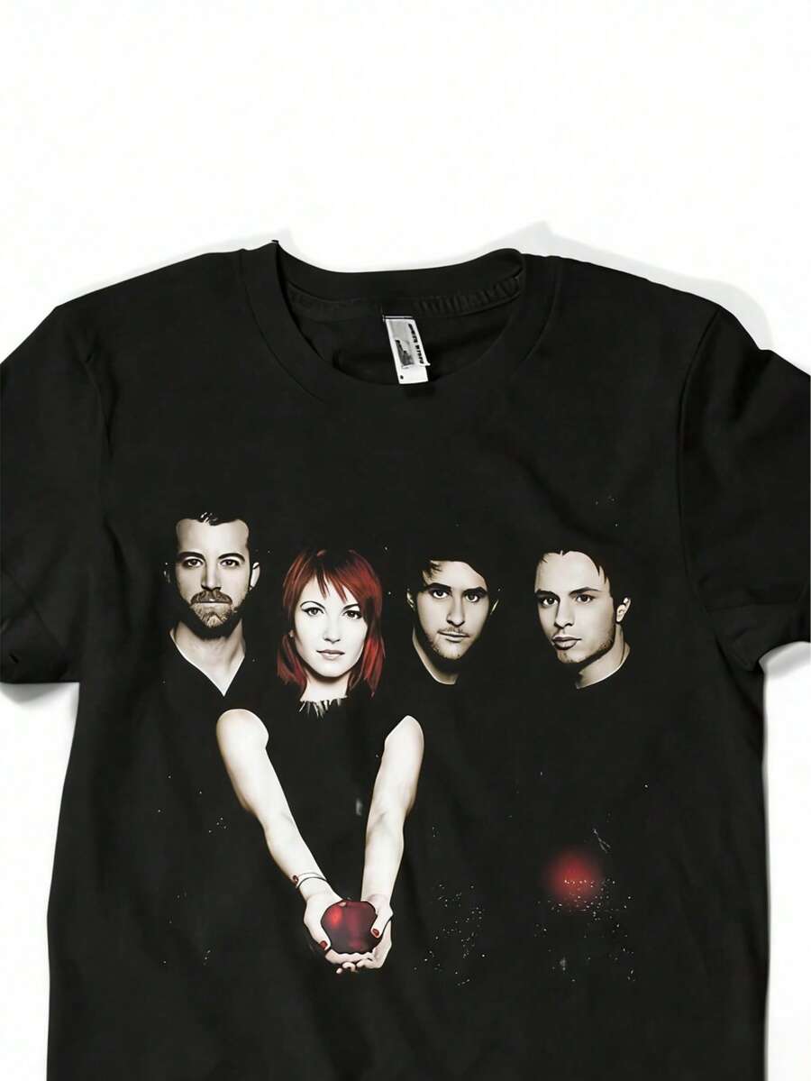 Fashion Unisex Shirt Graphic Tee Tshirts 2000s Band T-Shirts Hayley Williams T Shirt All We Know Is FallingMisery Business T Shirt CrushcrushcrushThat's What You Get T Shirt Fashionable Short-Sleeved T-Shirts For Men And Women In All Seasons T-Shirts 180g As Gift. - 黑色 - 查看 1
